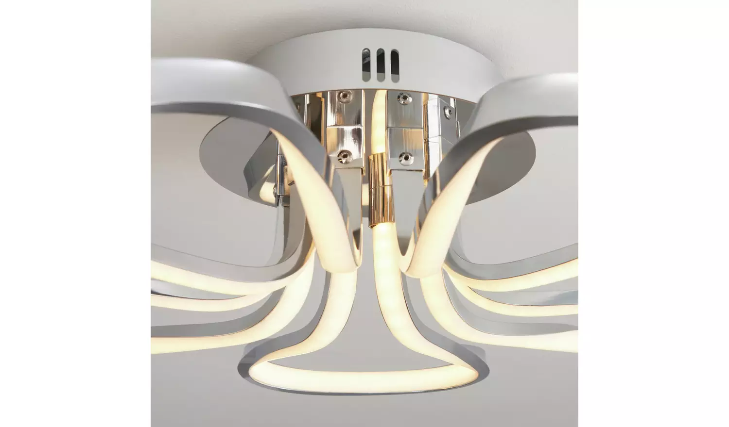 BHS Corolla Metal 5 Petals LED Flush Ceiling Light - Chrome