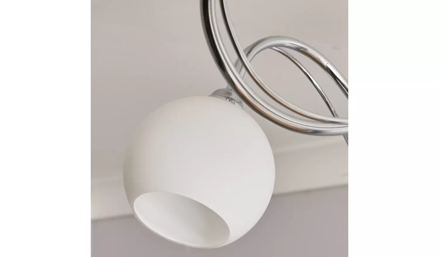BHS Acacia Glass 3 Light Flush to Ceiling Light - Chrome