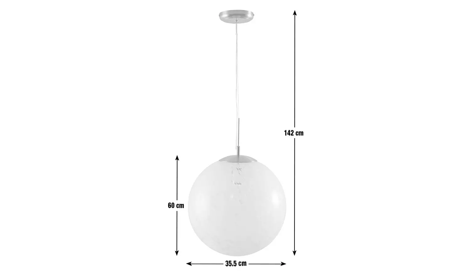 Habitat White Confetti Metal&Glass Ball Pendant Light- White
