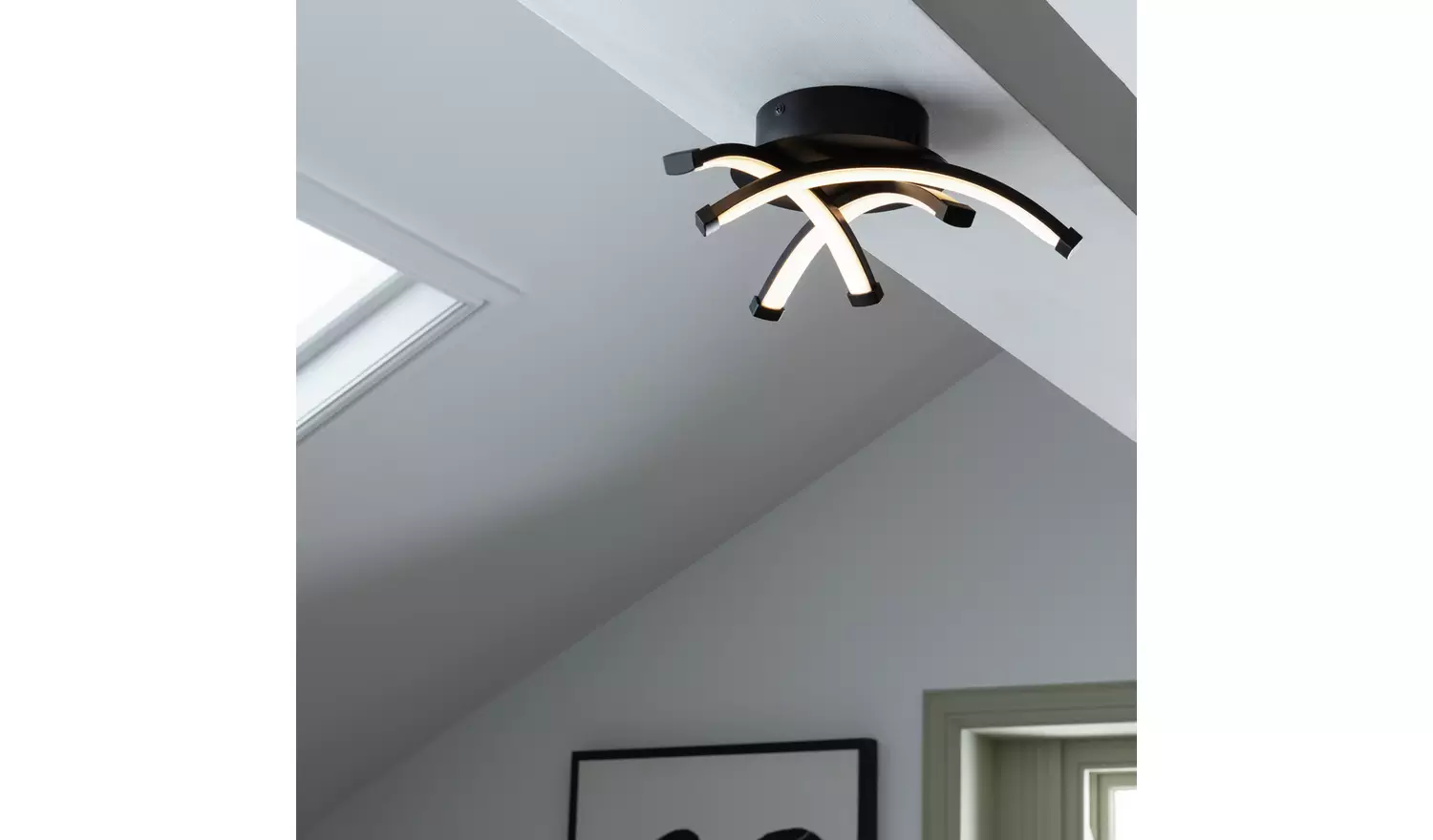 Argos Home Criss Cross Metal LED Flush Ceiling Light - Black