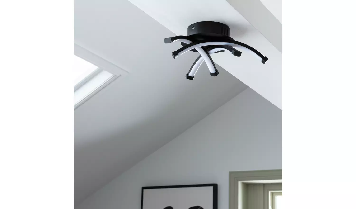 Argos Home Criss Cross Metal LED Flush Ceiling Light - Black