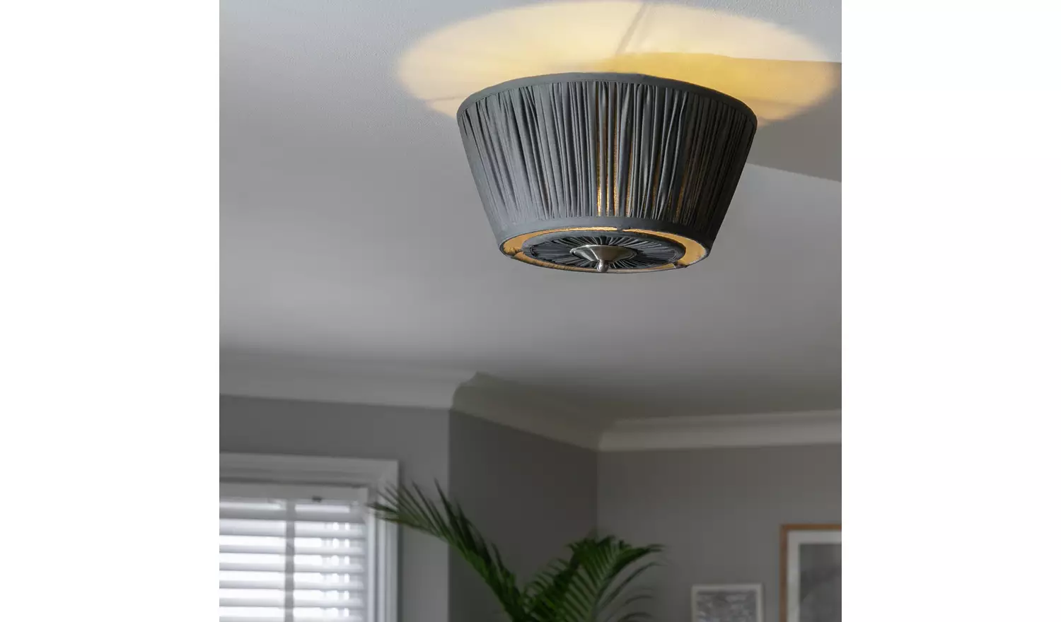 Argos Home Pleated Metal Flush to Ceiling Light- SatinNickel