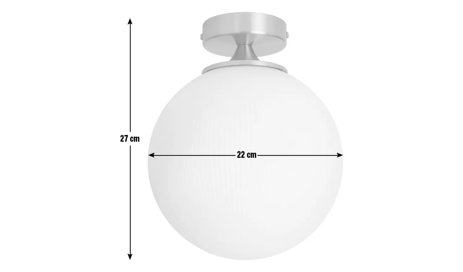 Habitat Ribbed Opal Glass Globe Ceiling Light - White