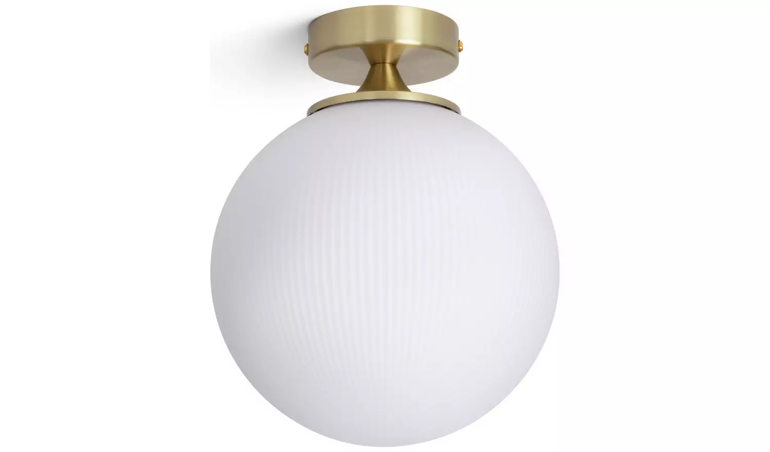 Habitat Ribbed Opal Glass Globe Ceiling Light - White