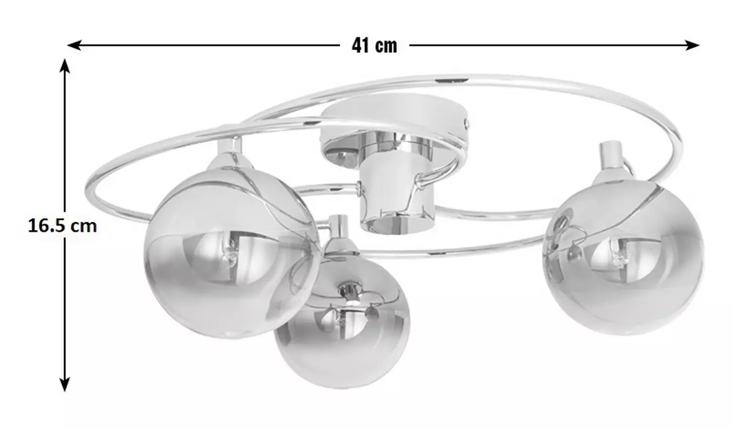 Argos Home Ombre Glass 3 Light Flush Ceiling Light - Nickel
