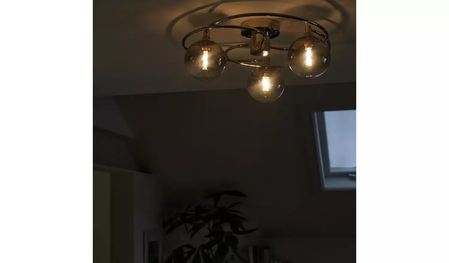 Argos Home Ombre Glass 3 Light Flush Ceiling Light - Nickel