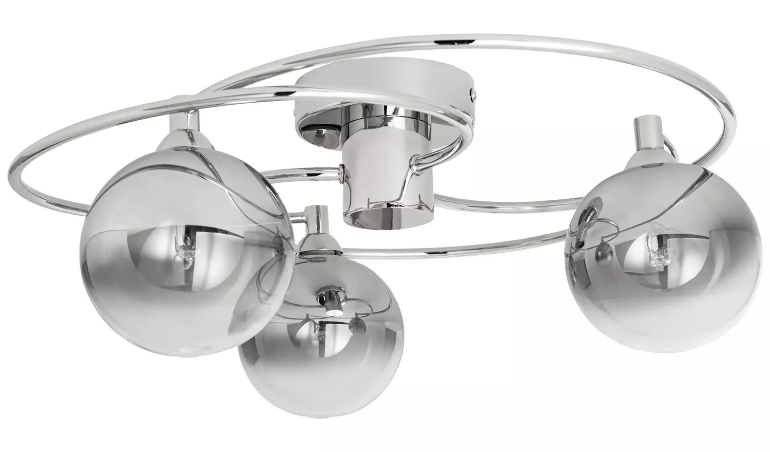 Argos Home Ombre Glass 3 Light Flush Ceiling Light - Nickel