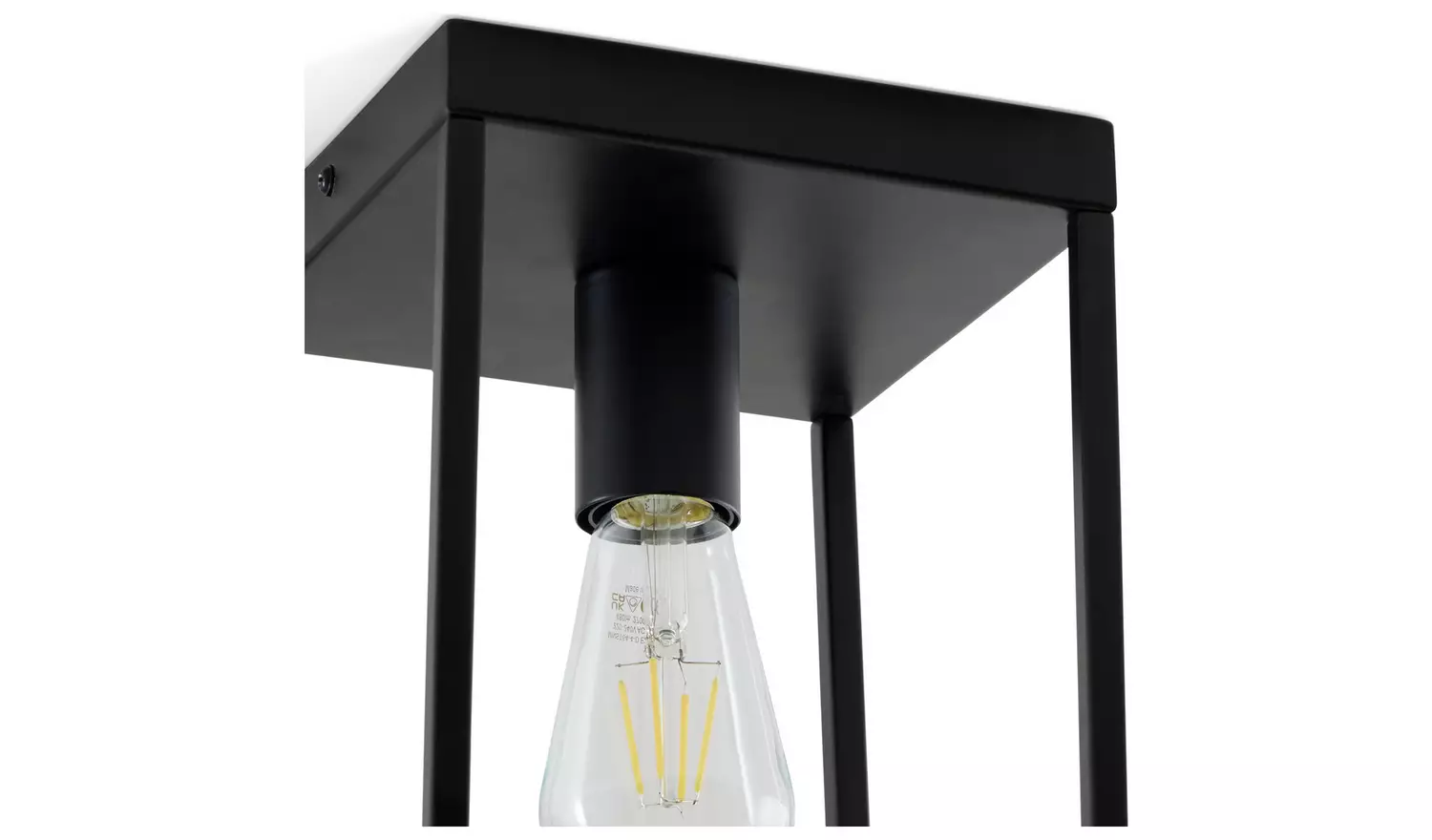 Argos Home Carriage Metal Flush Ceiling Light - Black