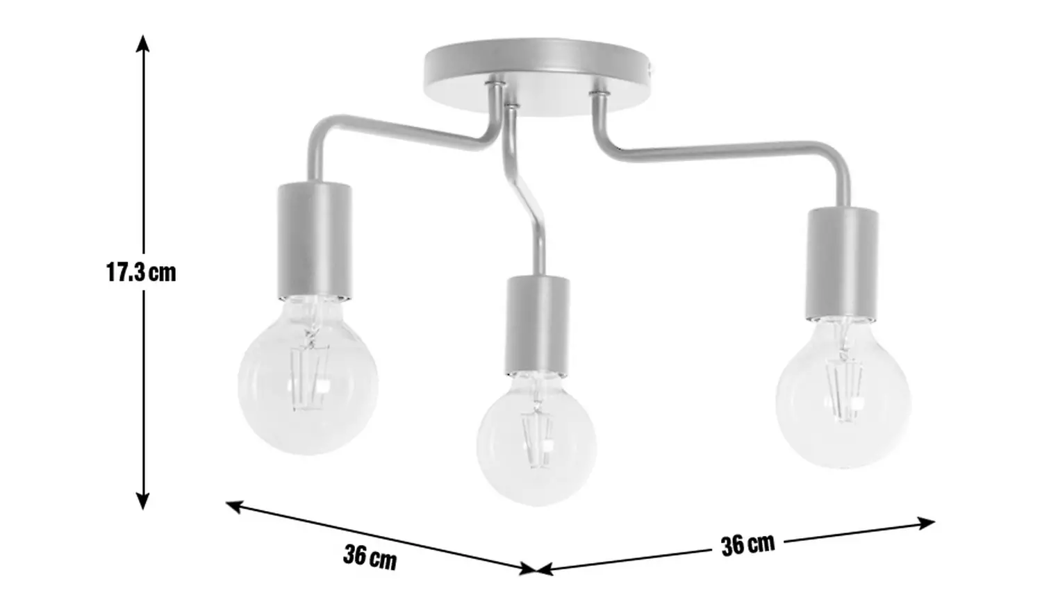 Habitat Rayner 3 Light Flush Ceiling Light - Black