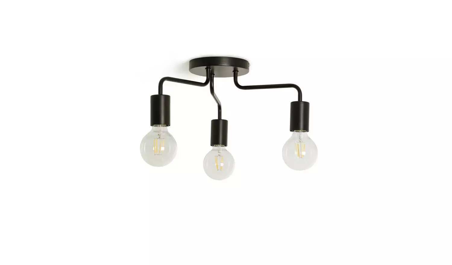 Habitat Rayner 3 Light Flush Ceiling Light - Black