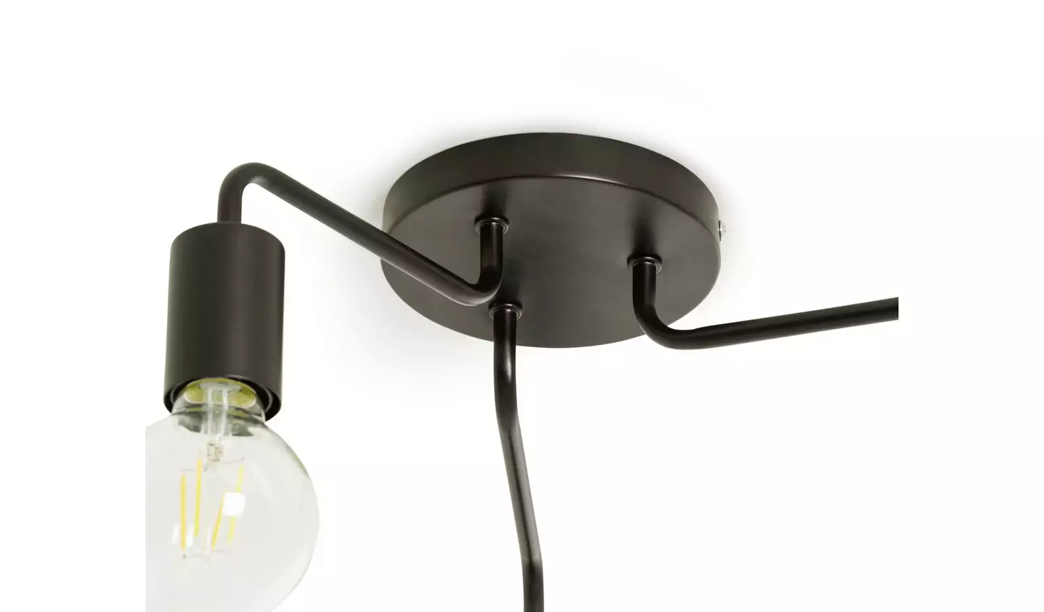 Habitat Rayner 3 Light Flush Ceiling Light - Black
