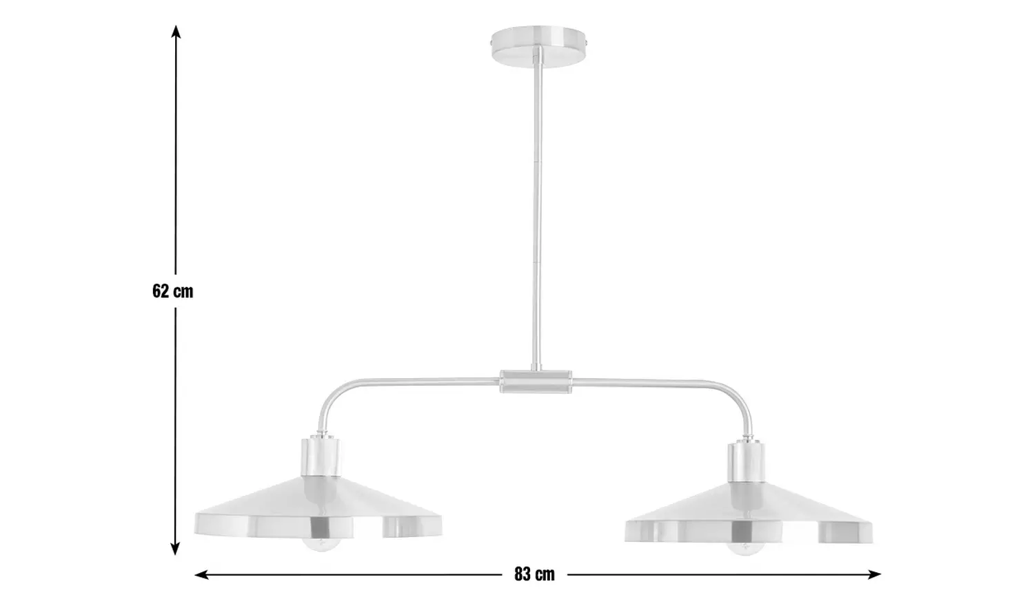 Habitat Cone Metal 2 Light Pendant Bar Light - Brass