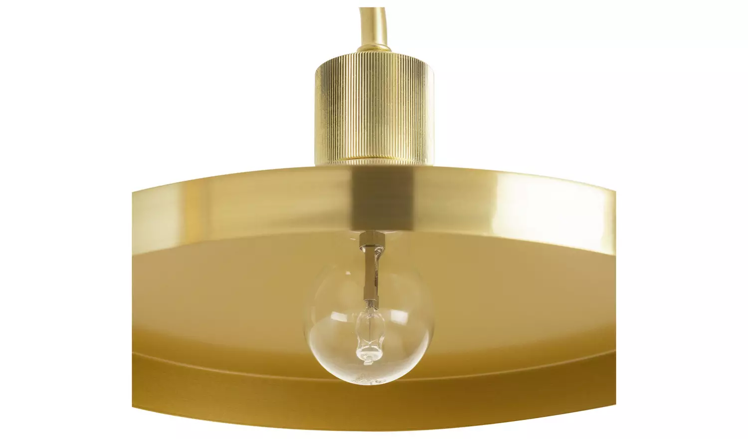 Habitat Cone Metal 2 Light Pendant Bar Light - Brass
