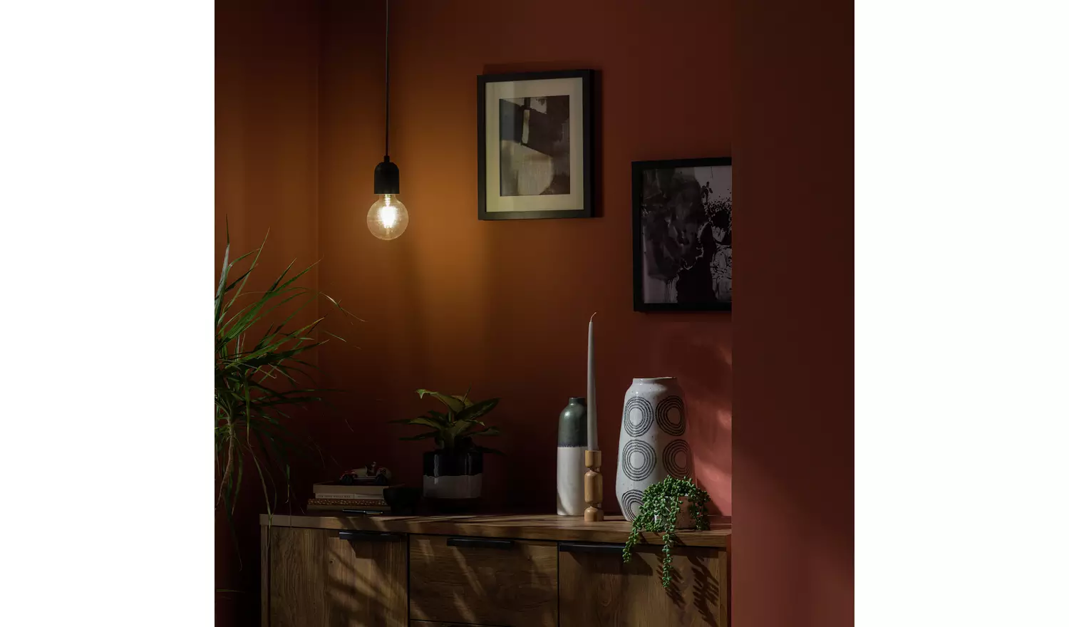 Argos Home Pendant Ceiling Light - Matte Black & Herringbone