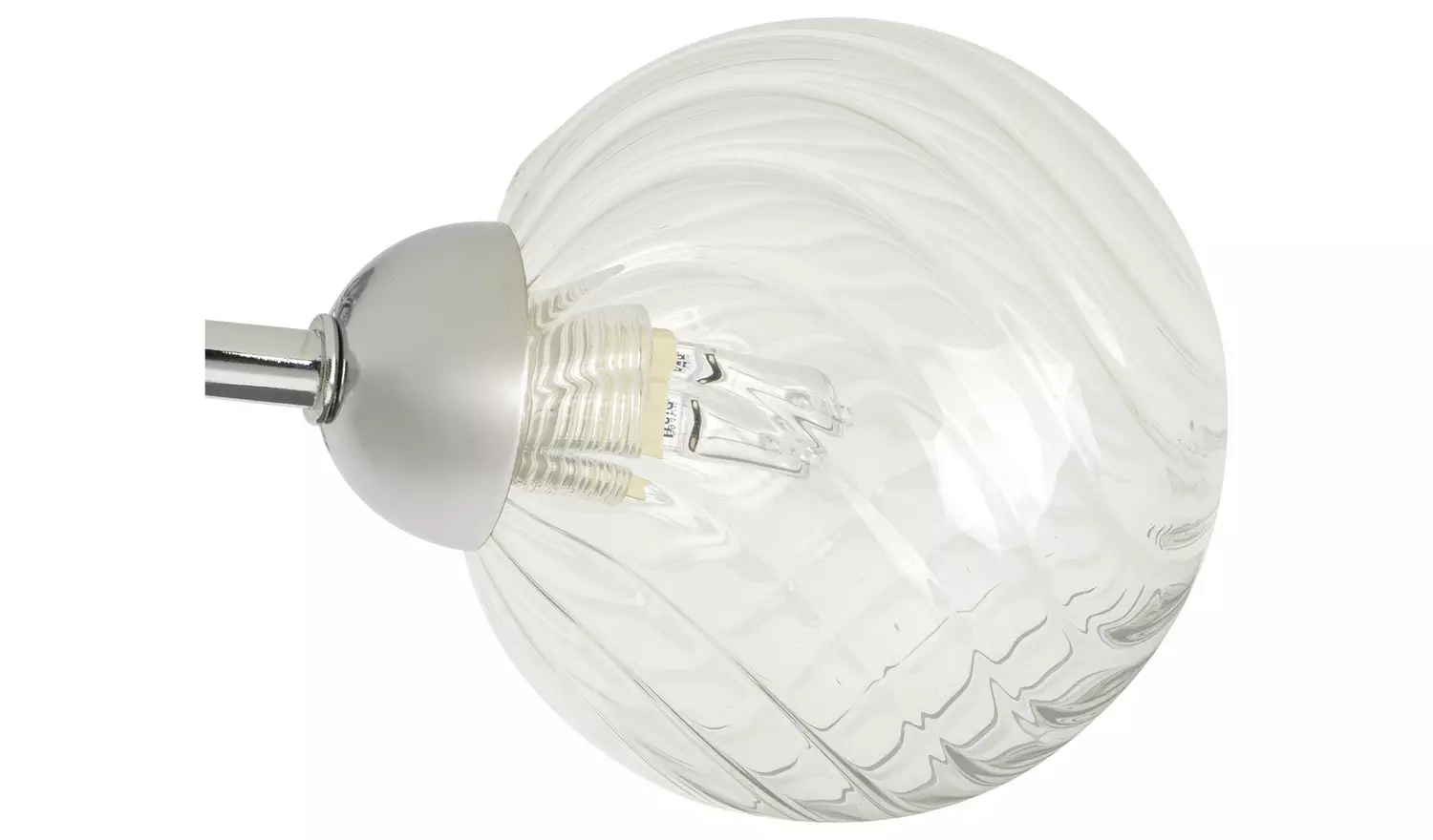 Argos Home Ribbed Globe Steel 3 Light Ceiling Light - Chrome