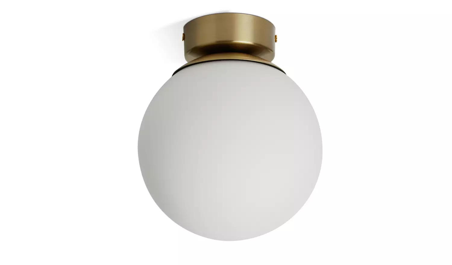 Habitat Opal Glass Bathroom Flush Ceiling Light - Brass