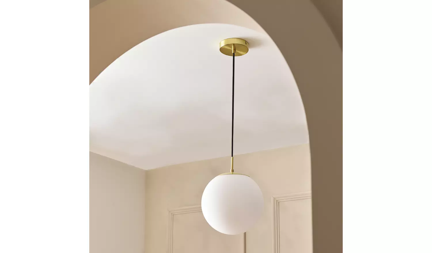 Habitat Boyd Glass Pendant Light - Brass