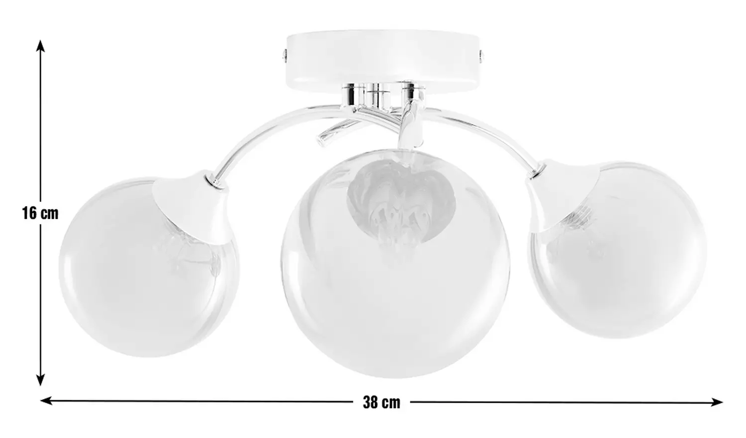 Argos Home Smoked Ribbed Globe Glass Ceiling Light - Chrome