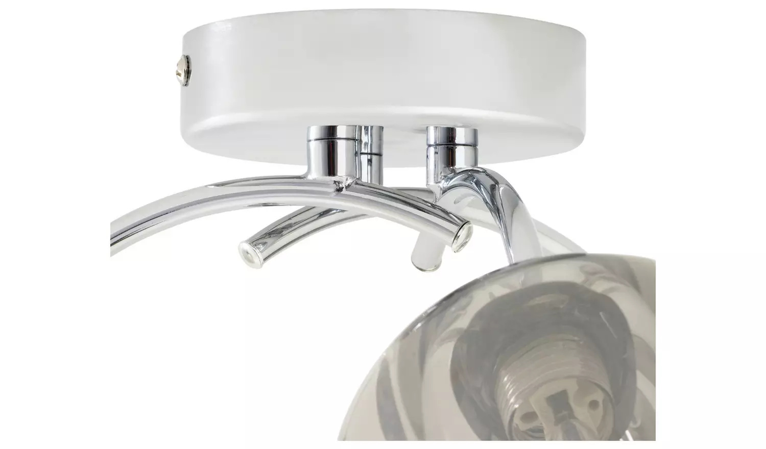 Argos Home Smoked Ribbed Globe Glass Ceiling Light - Chrome