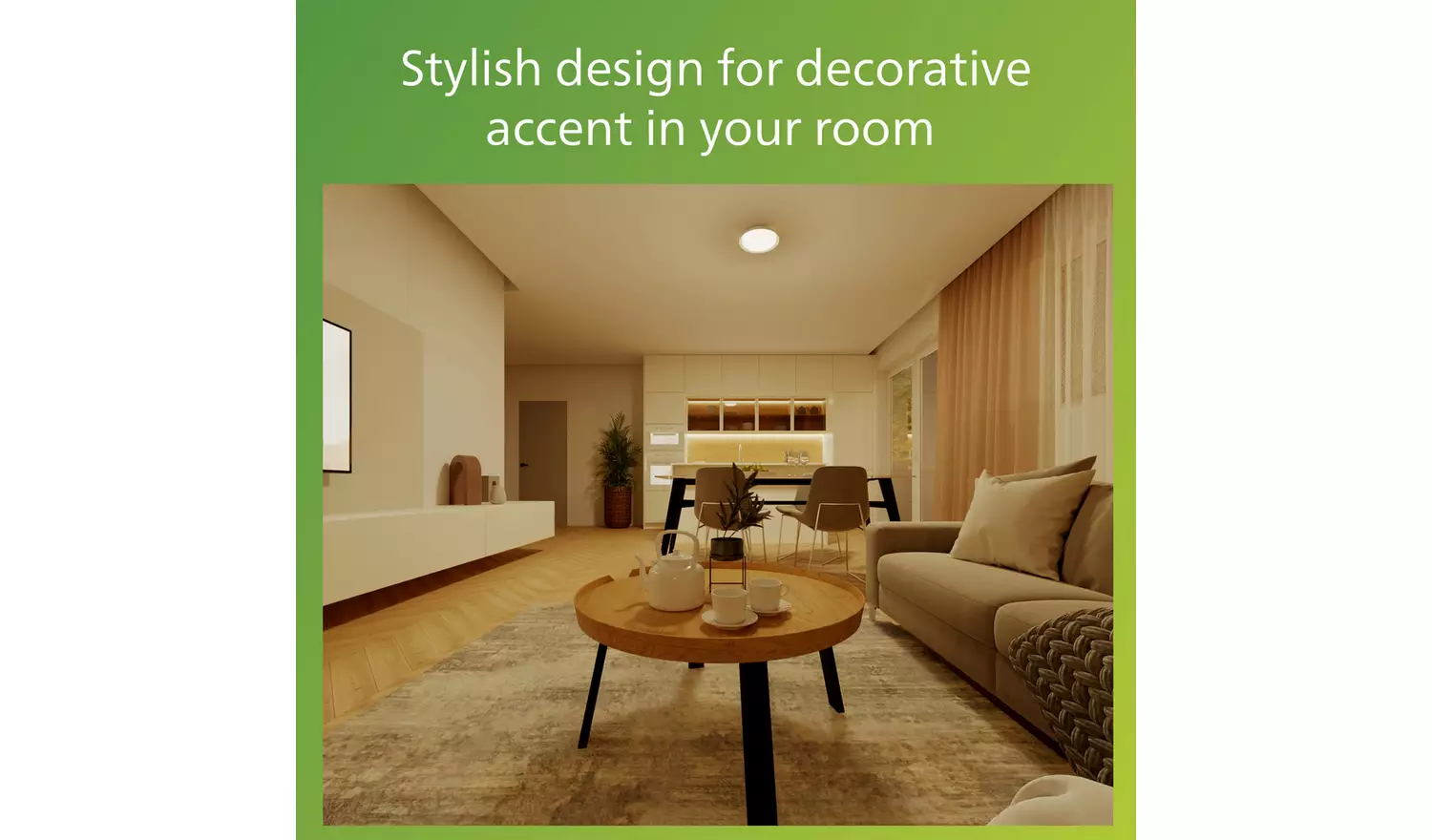 Philips LED Pebblo Scene Switch Ceiling Light - White