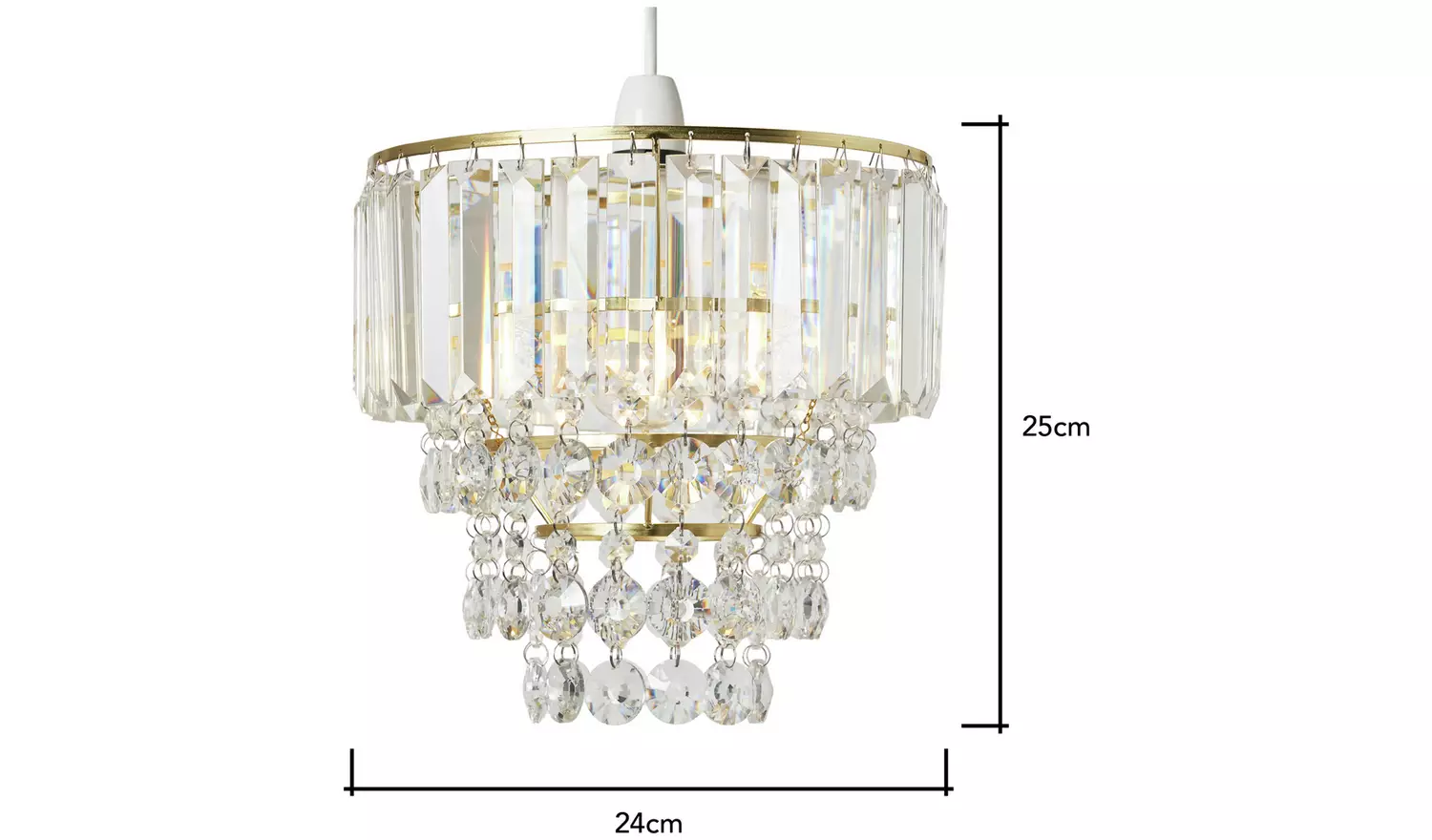 BHS Monroe Glass Easy Fit Pendant Light - Brass