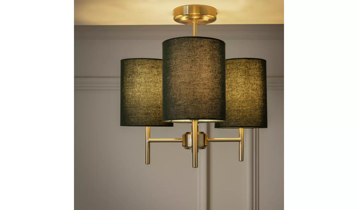 Argos Home Candelabra Steel 3 Light Ceiling Light - Green