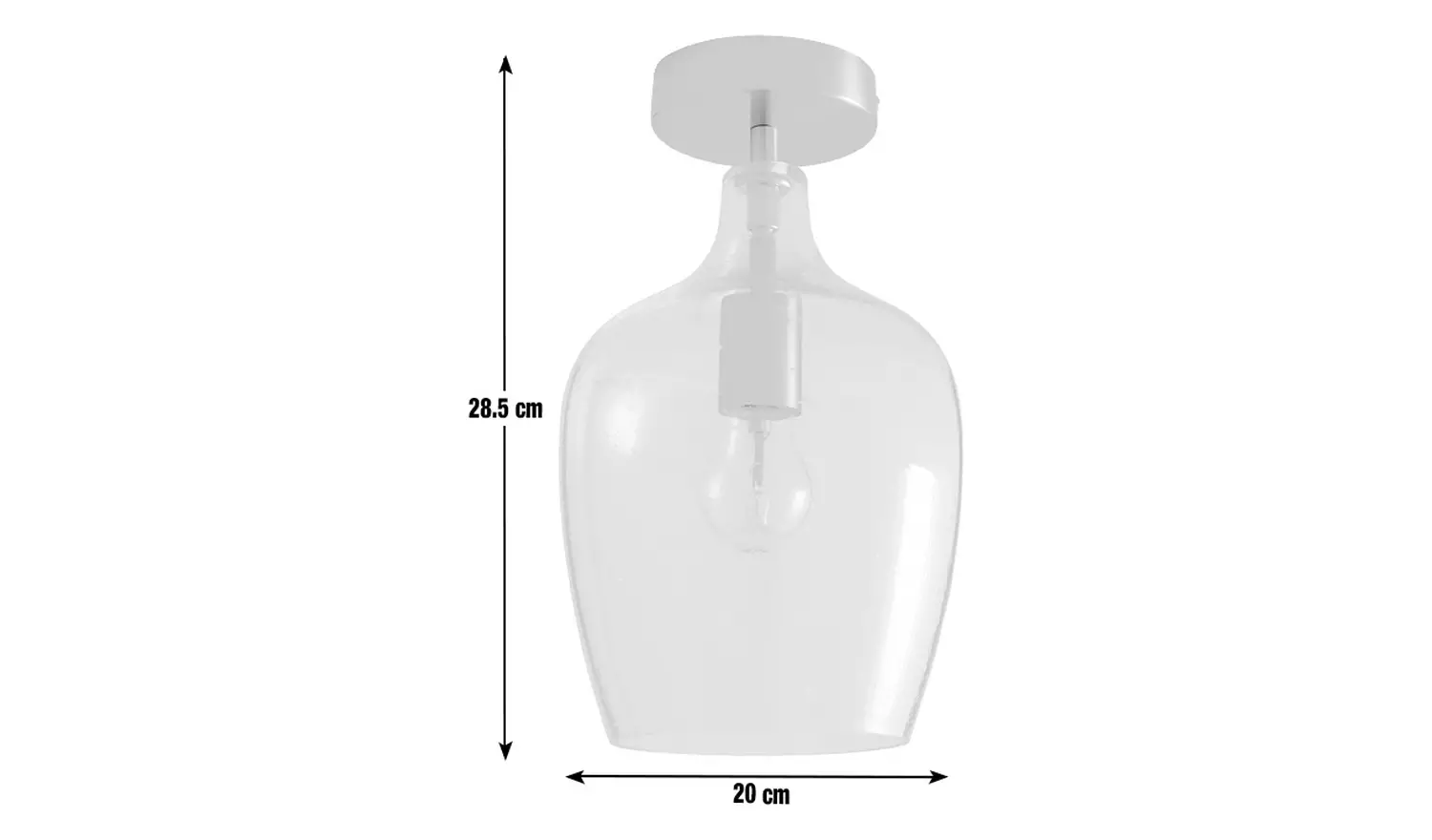 Habitat Abas Glass Flush to Ceiling Light - Satin Nickel