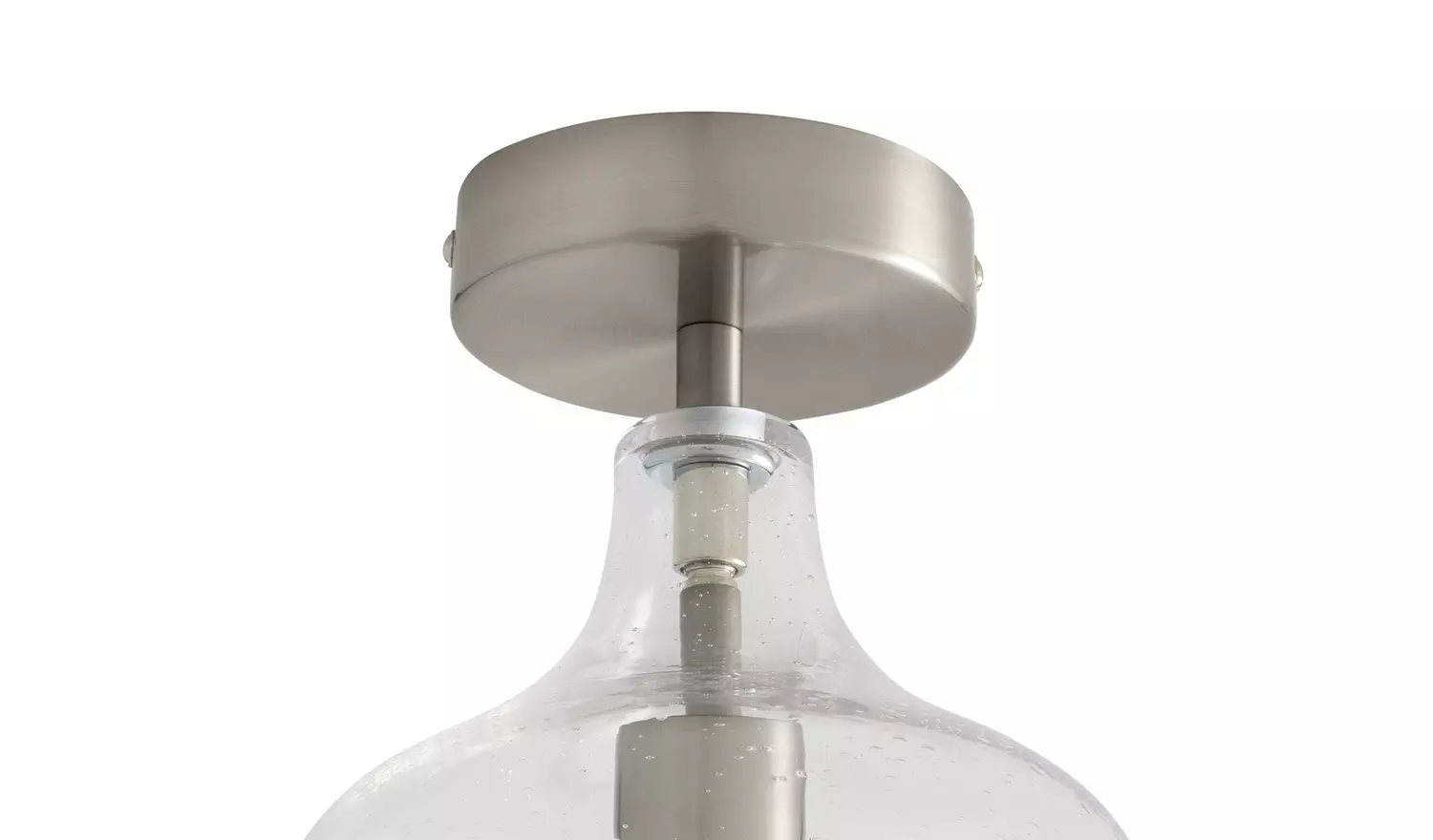 Habitat Abas Glass Flush to Ceiling Light - Satin Nickel