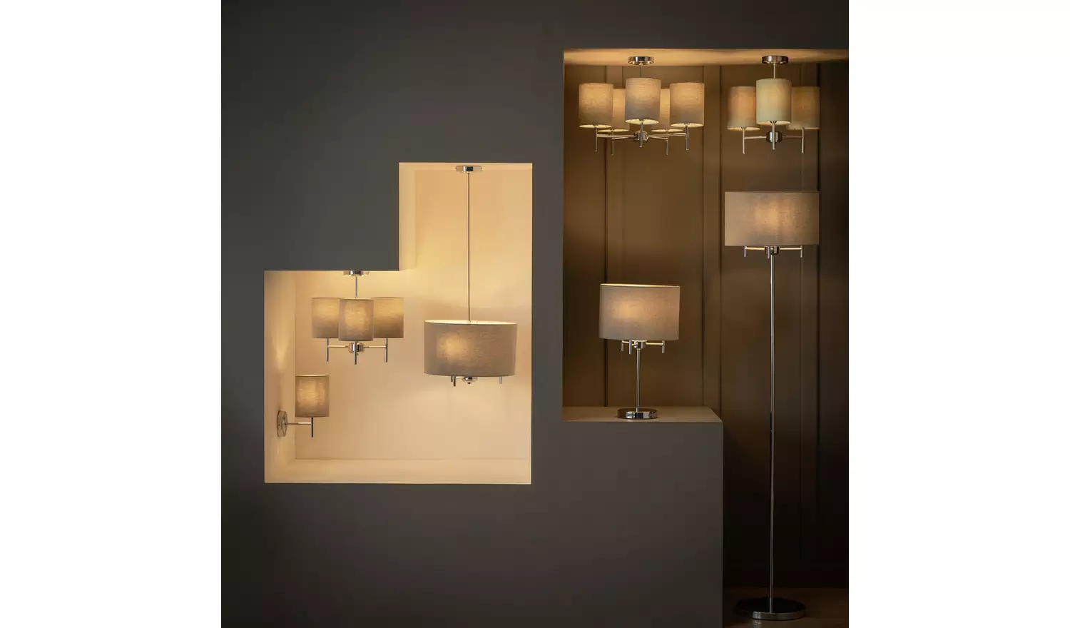 Argos Home Candelabra Steel 3 Light Ceiling Light - Grey