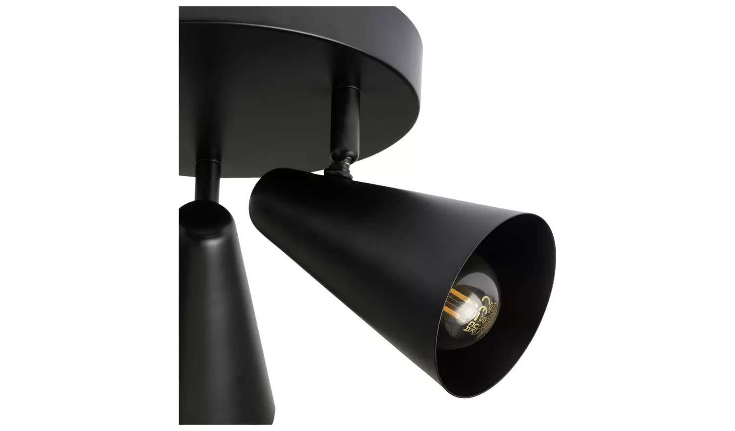 Habitat Steel 3 Lights Spotlight Plate - Matte Black
