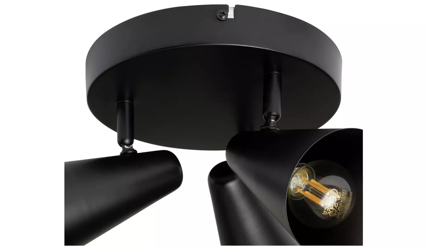 Habitat Steel 3 Lights Spotlight Plate - Matte Black