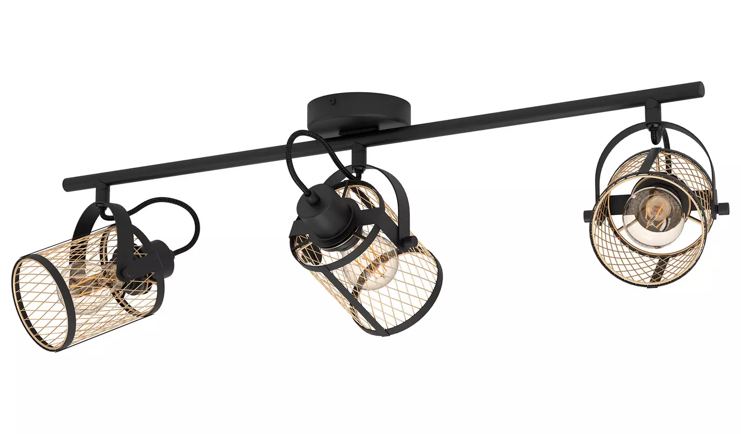EGLO Dellow Steel 3 Light Spotlight - Black