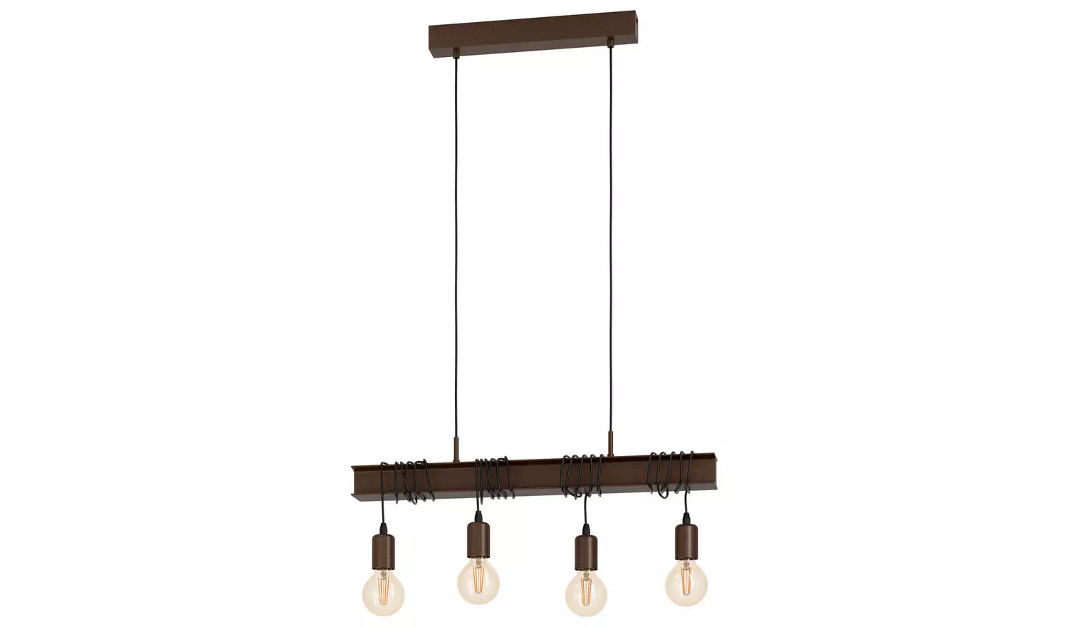 EGLO Townshend Steel 4 Light Ceiling Light - Antique Brass