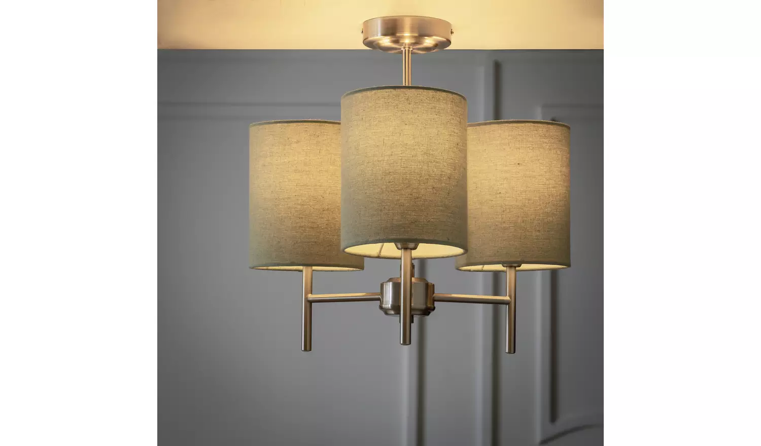 Argos Home Candelabra Steel 3 Light Ceiling Light - Sage