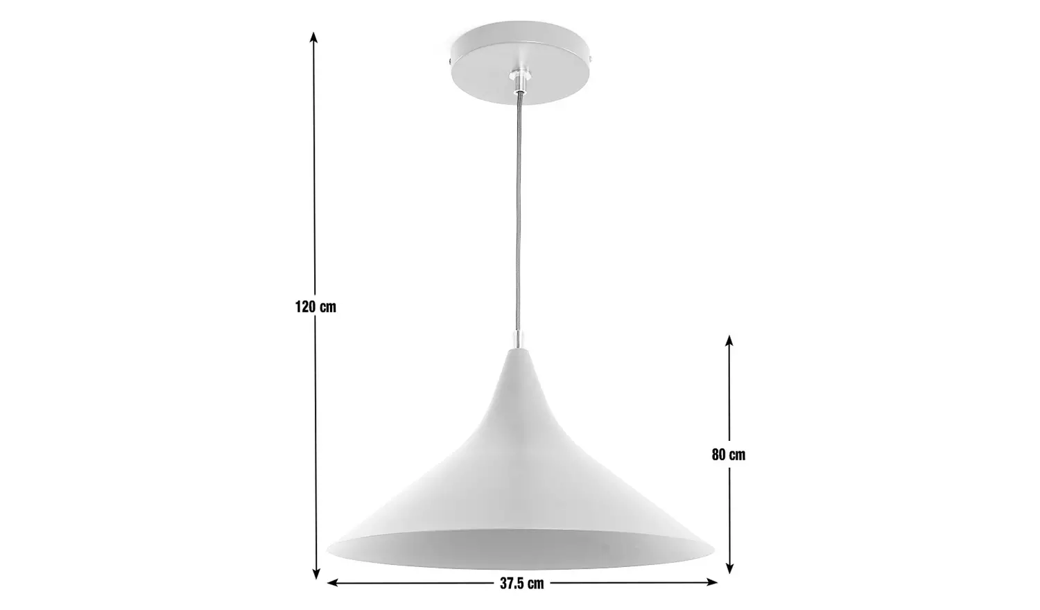 Habitat Spun Cone Metal Pendant Light- Black