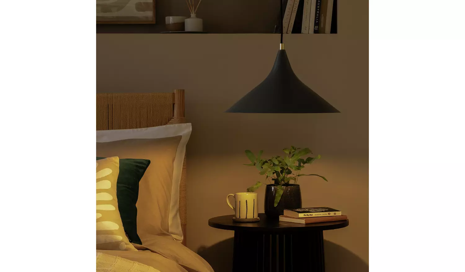 Habitat Spun Cone Metal Pendant Light- Black