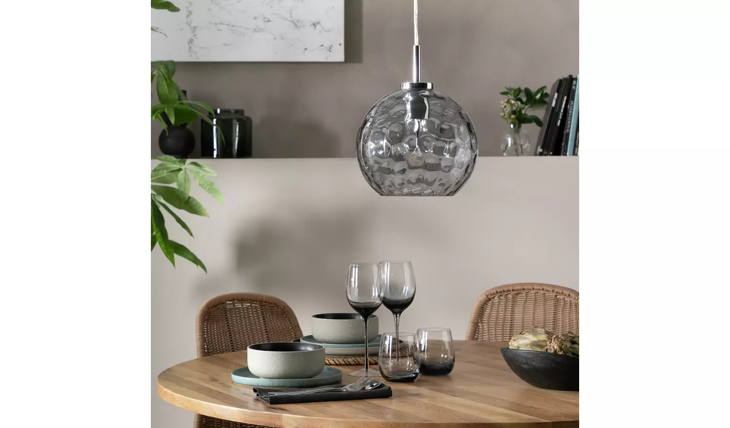 Argos Home Luxe Glass Pendant Light - Chrome