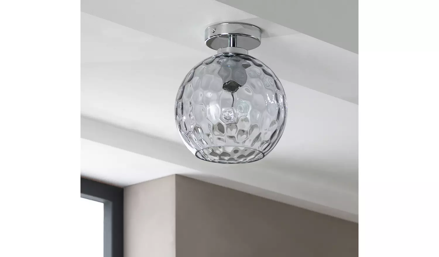 Argos Home Luxe Glass Flush To Ceiling Light - Chrome
