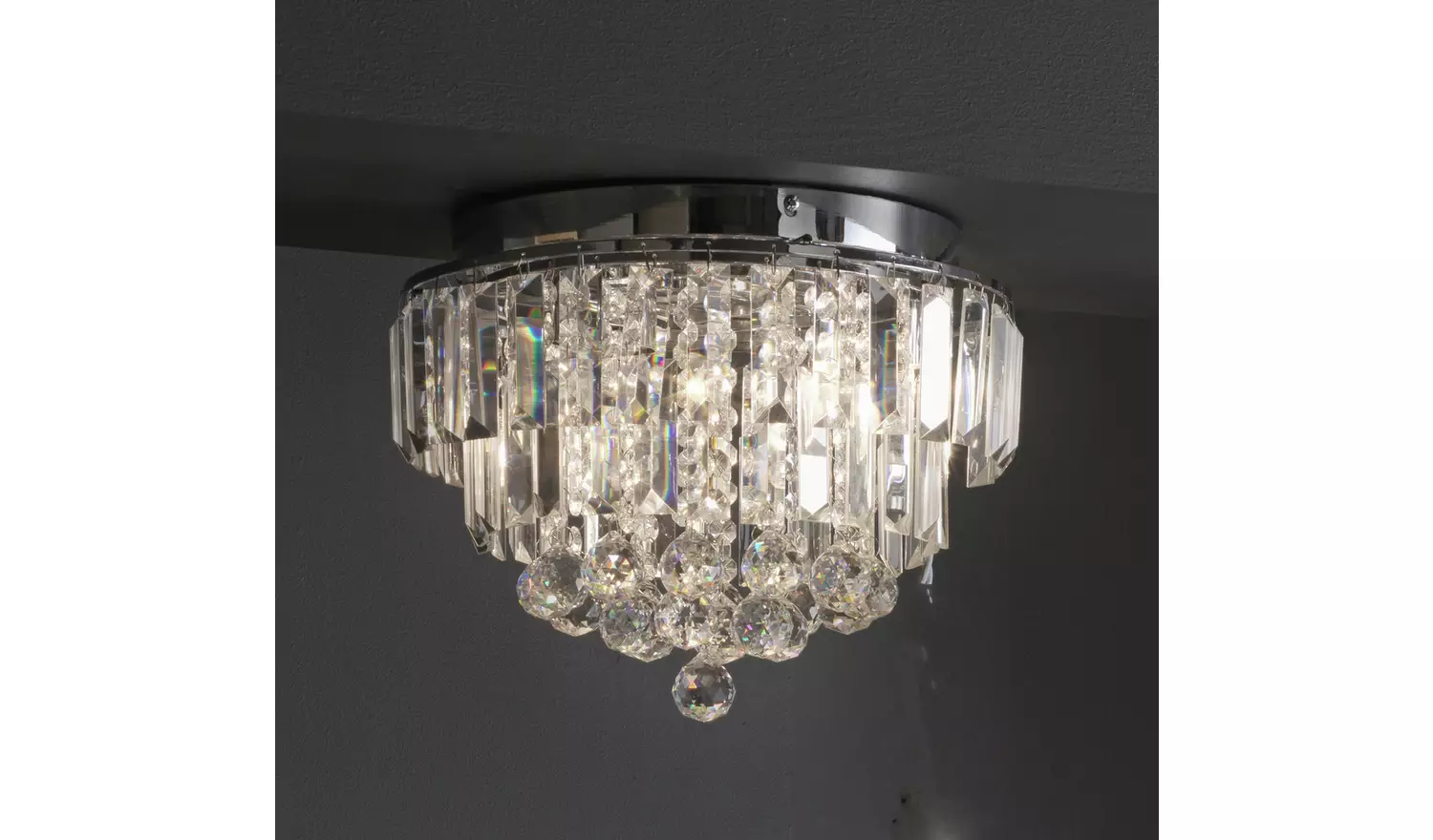 Argos Home Opulence Crystal Glass Flush Ceiling Light