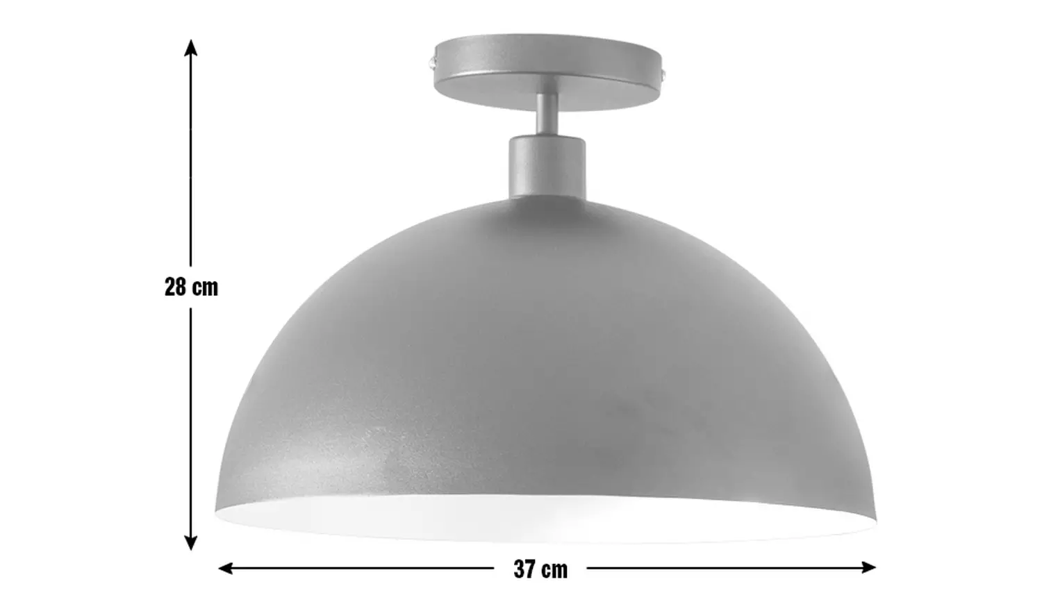 Habitat Steel Mushroom Flush Ceiling Light - Black