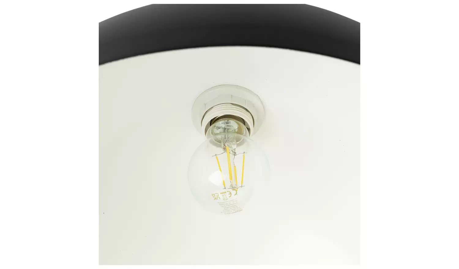 Habitat Steel Mushroom Flush Ceiling Light - Black
