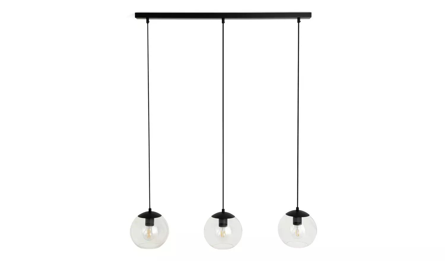 Habitat Coleman Metal 3 Light Bar Pendant Light -Matte Black