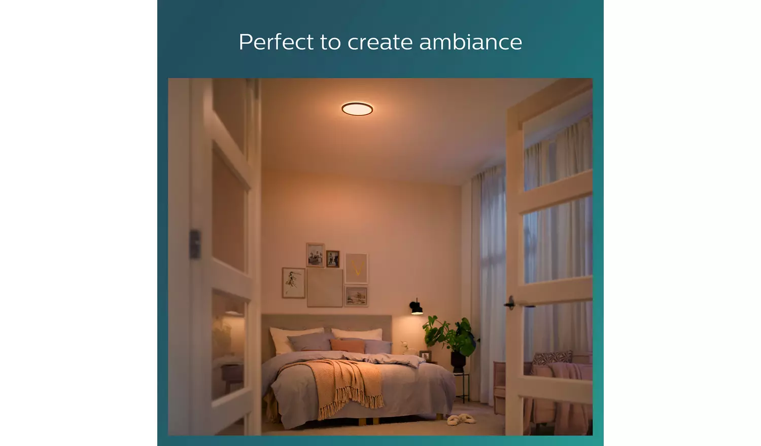 Philips Super Slim LED Flush to Ceiling Light - White