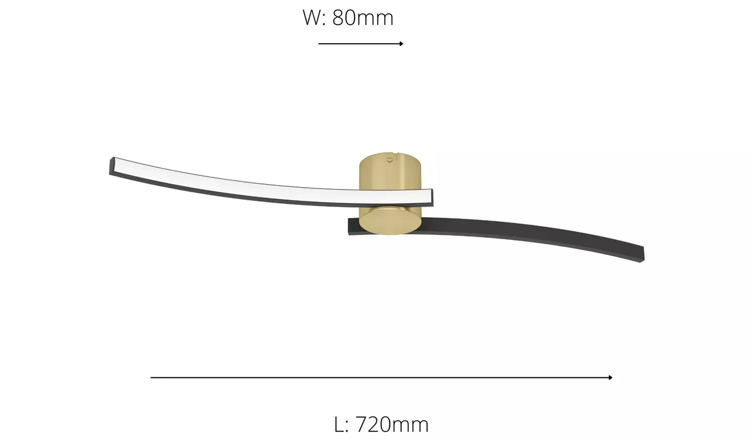 EGLO Aieta Steel LED Flush Ceiling Light - Black & Gold