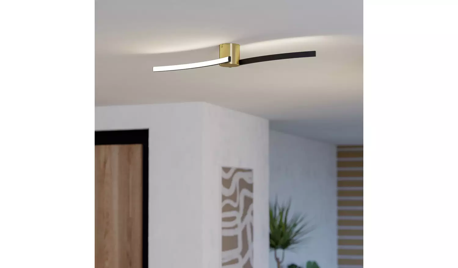 EGLO Aieta Steel LED Flush Ceiling Light - Black & Gold