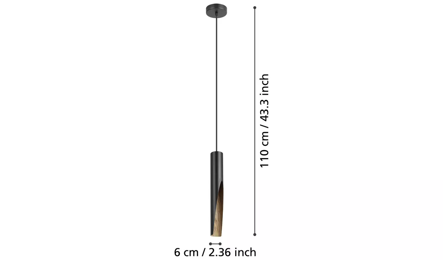 EGLO Barbotto Steel LED Pendant Light - Black & Brown