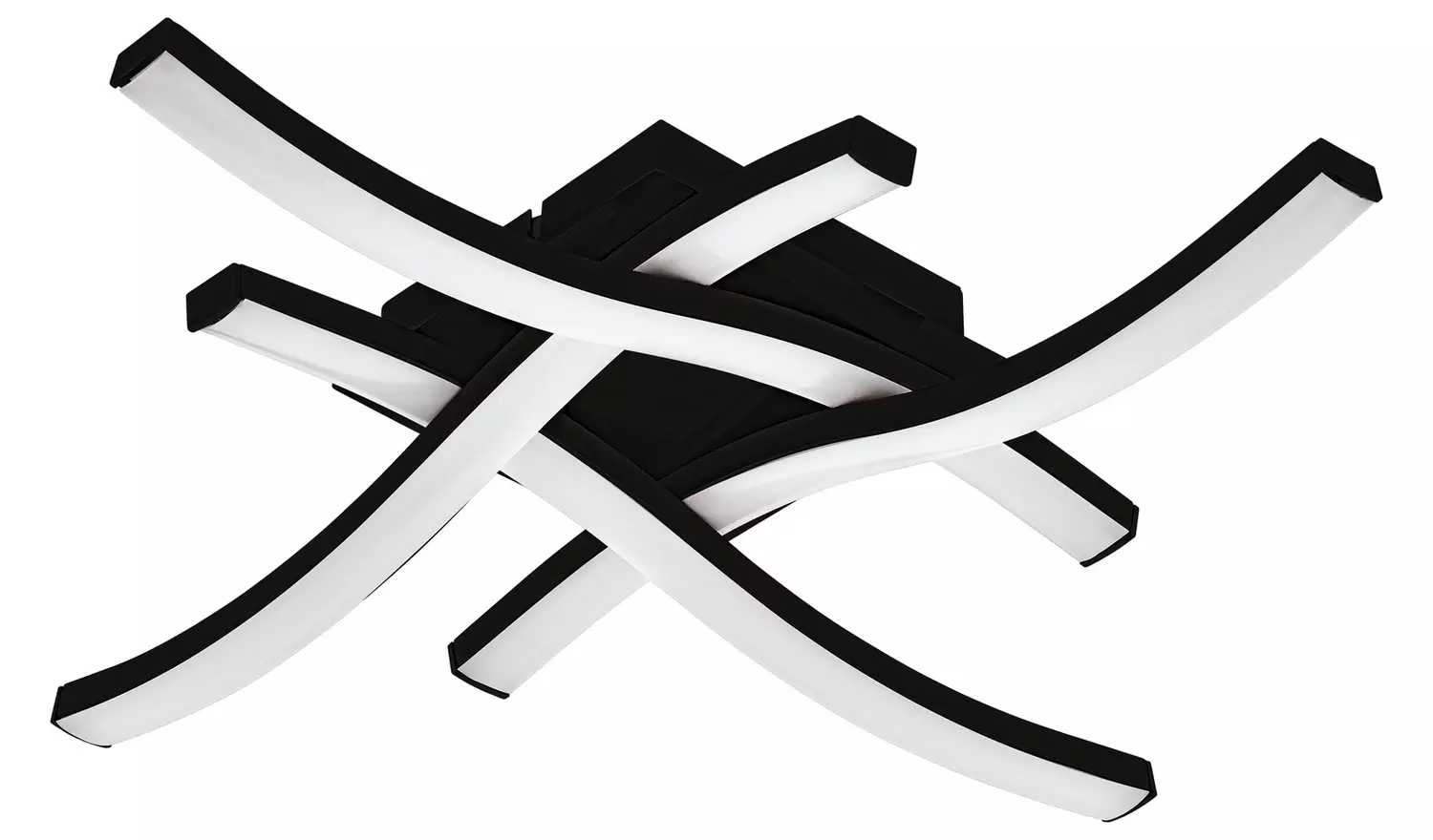 EGLO Cabezas-E Cross Steel LED Flush Ceiling Light - Black