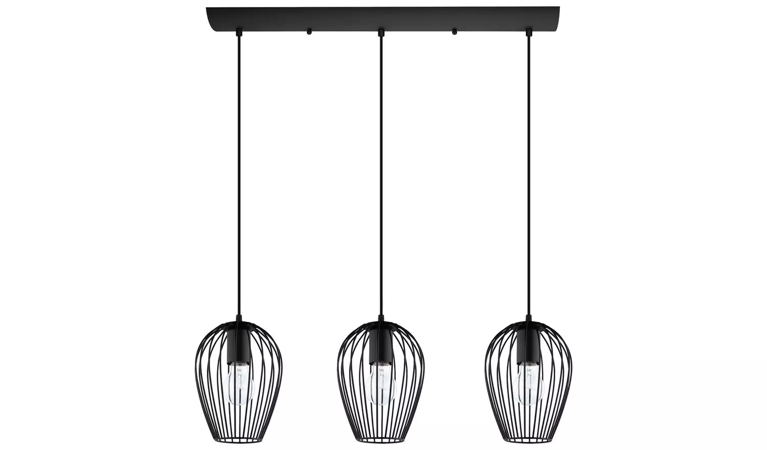 EGLO Newtown Steel 3 Light Pendant Light - Black