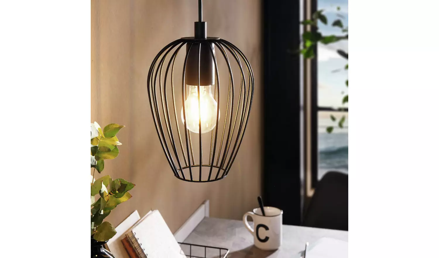 EGLO Newtown Steel Pendant Light - Black