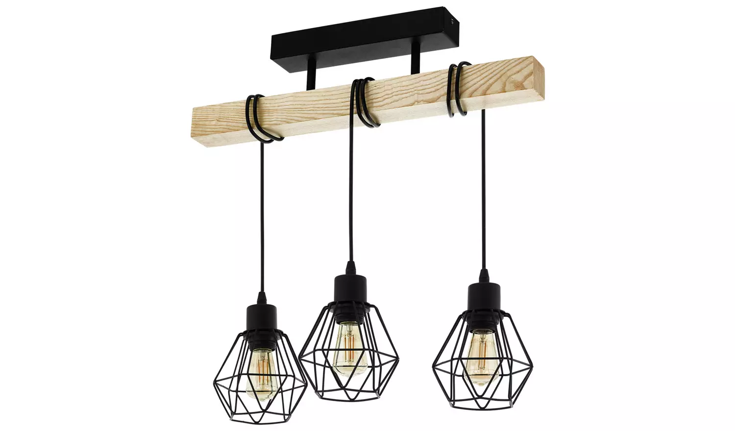 EGLO Townshend 5 3 Light Pendant Light - Black